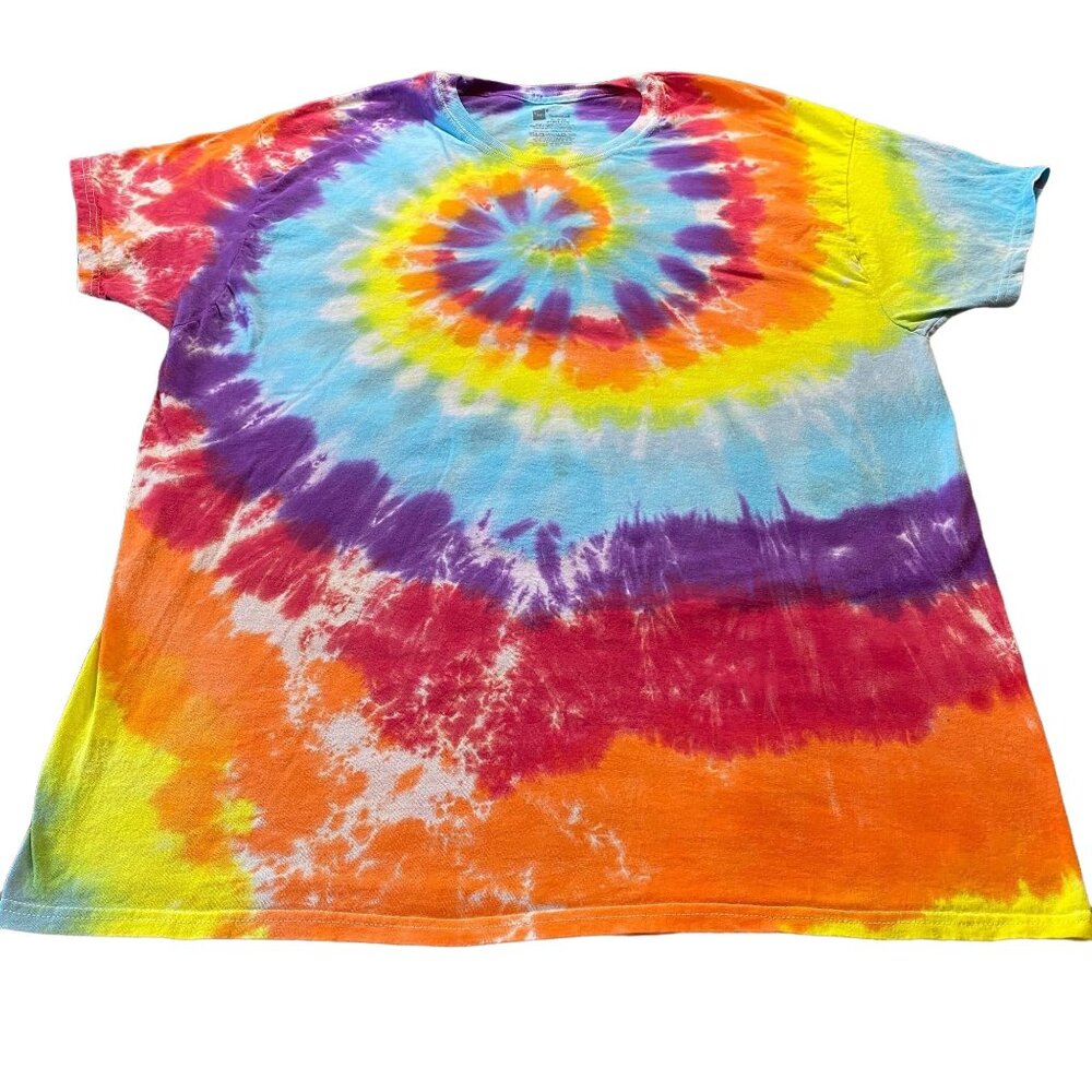Rainbow Spiral Tie Dye Adult Tee || Extra Large